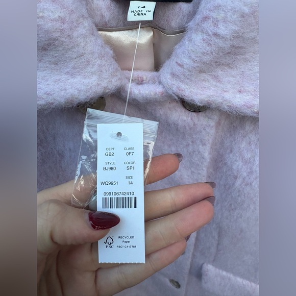 J. Crew Collection peacoat in Italian brushed blend in Soft Pink New with Tags! - Picture 9 of 12